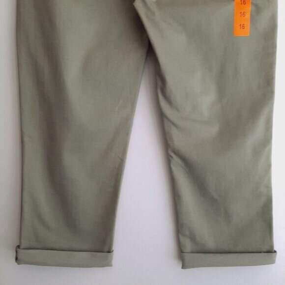 SANTANA JEANS Tummy Control Cropped Casual Capri Pants Green Sz 16 - Picture 9 of 13